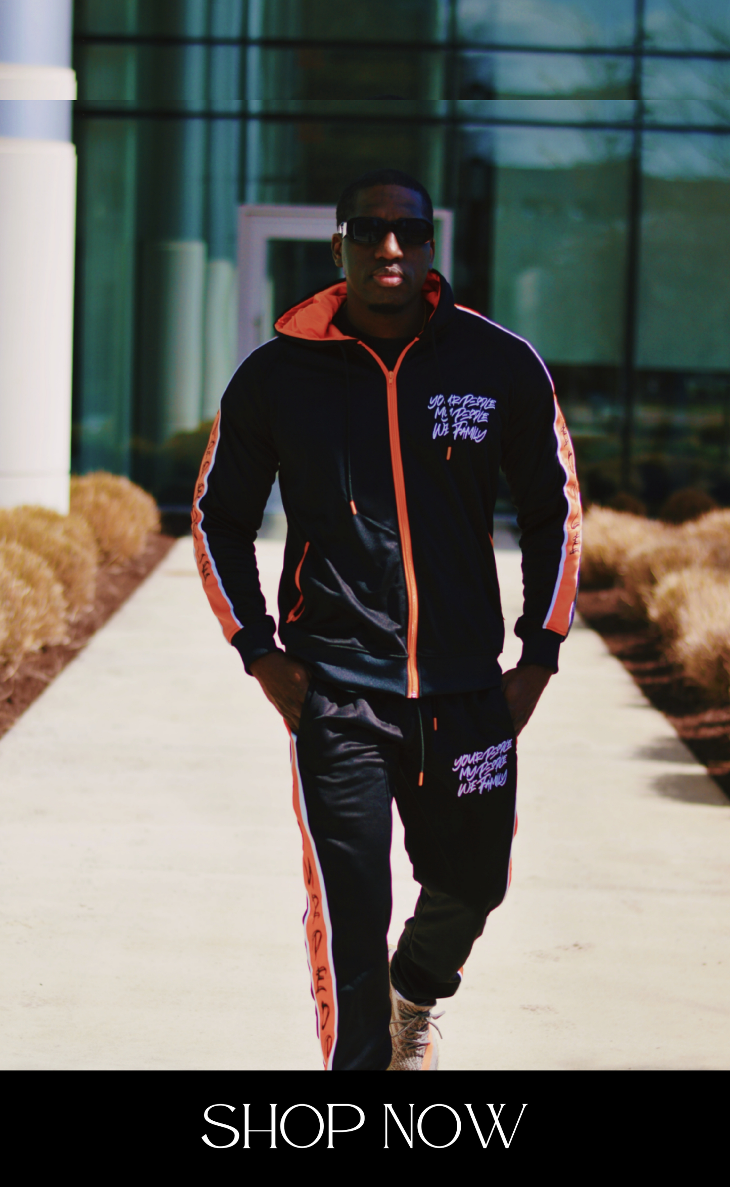 Black and Orange Your People My People Tracksuit
