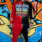 Red and Black (Zipped Down) Graffiti Jogger Set